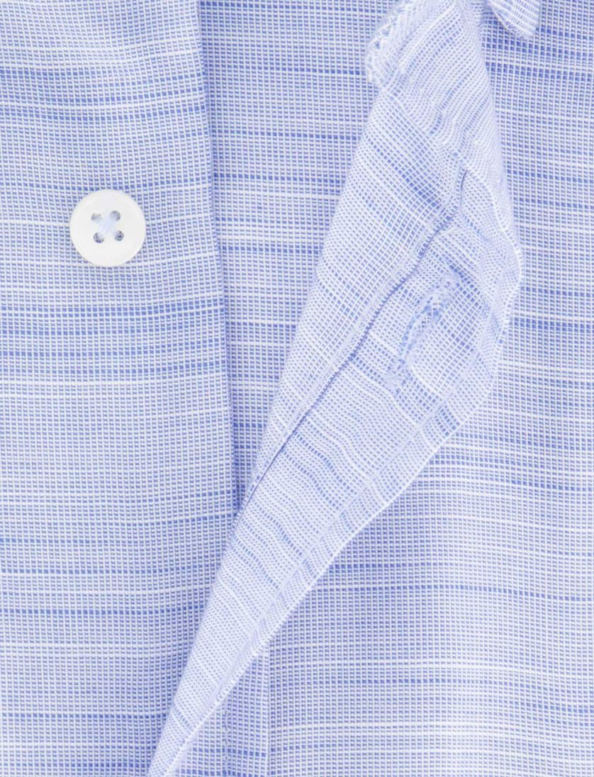 Eterna overhemd lichtblauw comfort fit gemêleerd borstzak