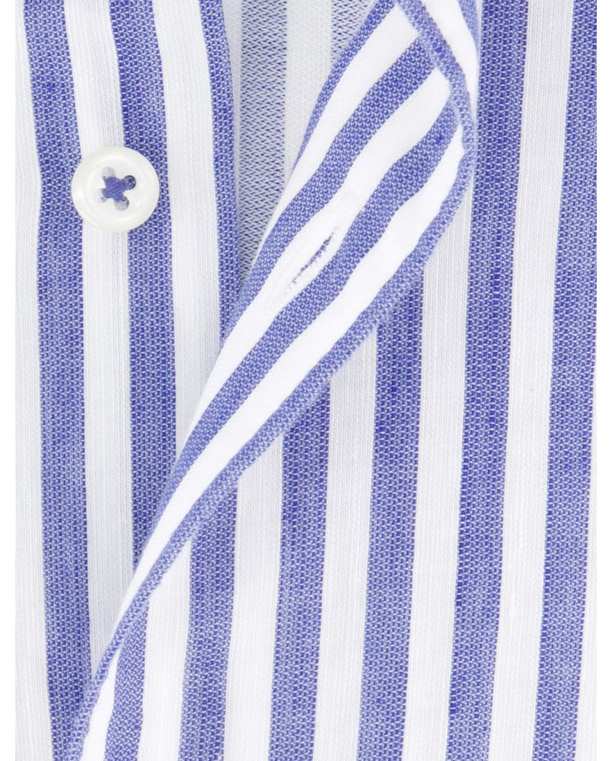 Eterna overhemd blauw gestreept modern fit wide collar