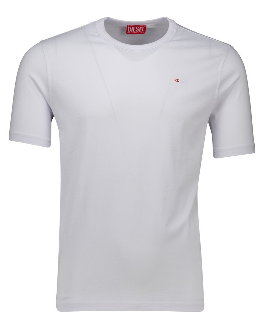sportief Diesel T-shirt ronde hals effen wit