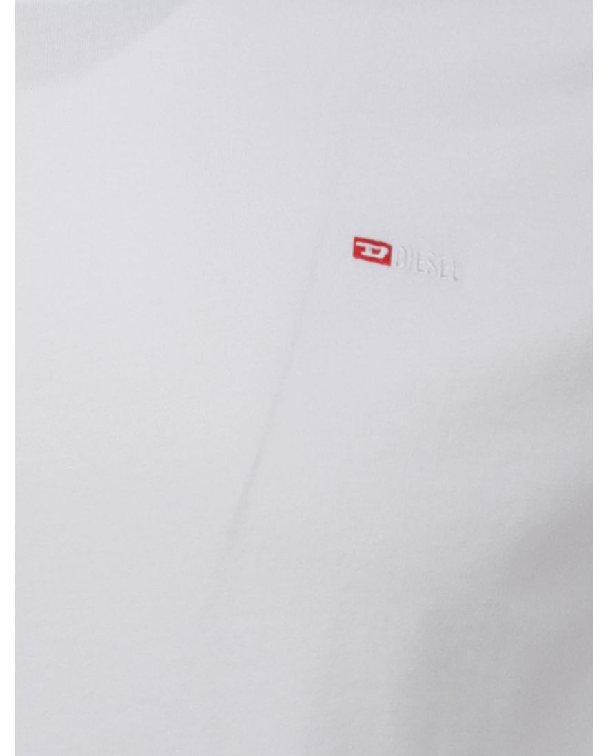 sportief Diesel T-shirt ronde hals effen wit
