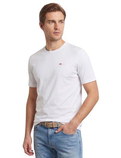 Diesel sportief effen wit Diesel T-shirt ronde hals