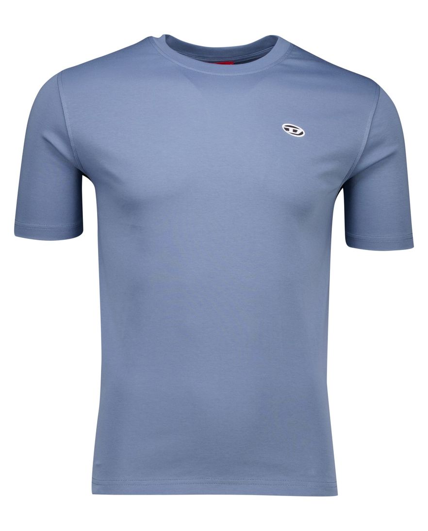 Diesel t-shirt blauw doval effen
