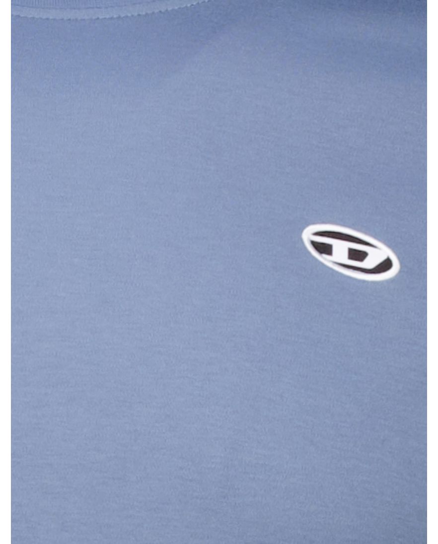 Diesel t-shirt blauw doval effen