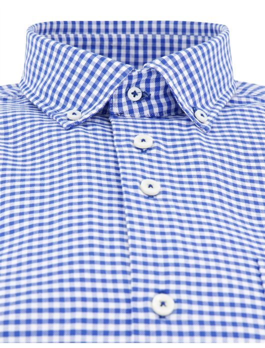 Portofino overhemd kobalt geruit