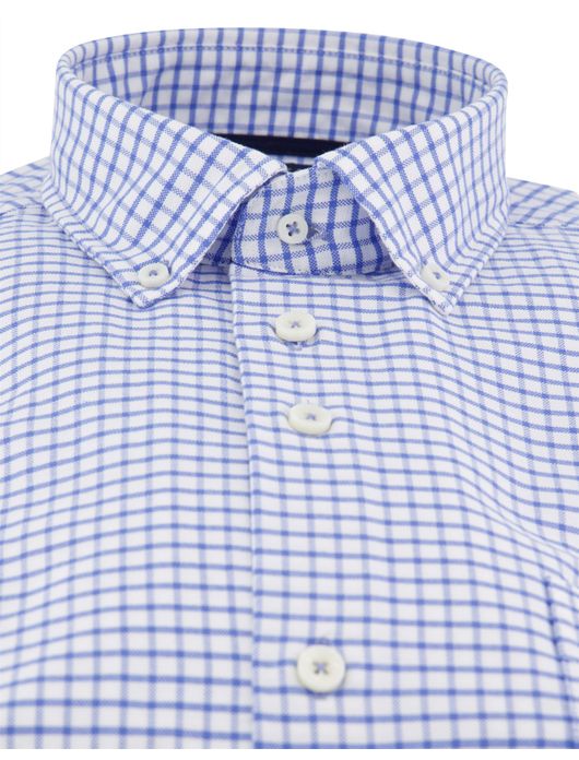 Portofino overhemd wit blauw geruit