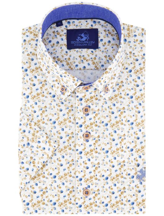casual overhemd korte mouw wit Eden Valley Regular Fit