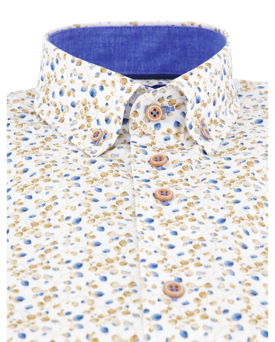 Eden Valley Regular Fit casual overhemd korte mouw wit