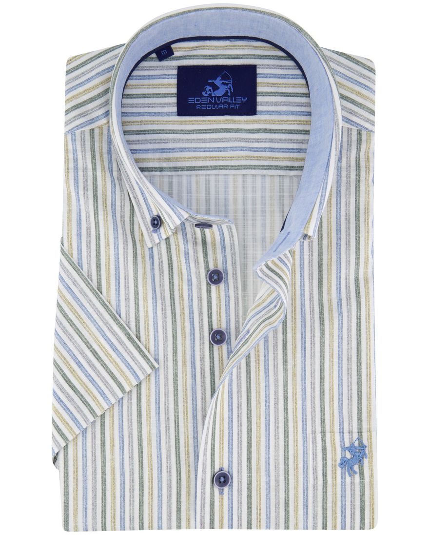 Eden Valley overhemd blauw/groen gestreept