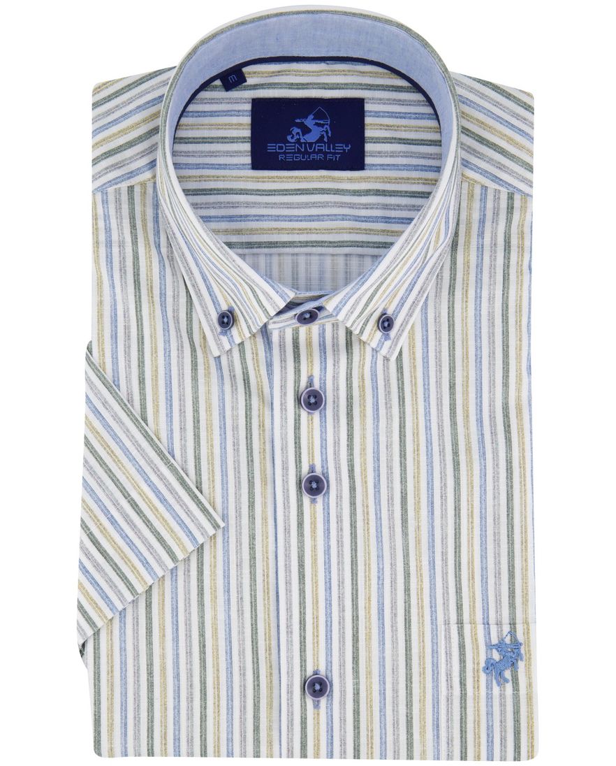 Eden Valley overhemd blauw/groen gestreept