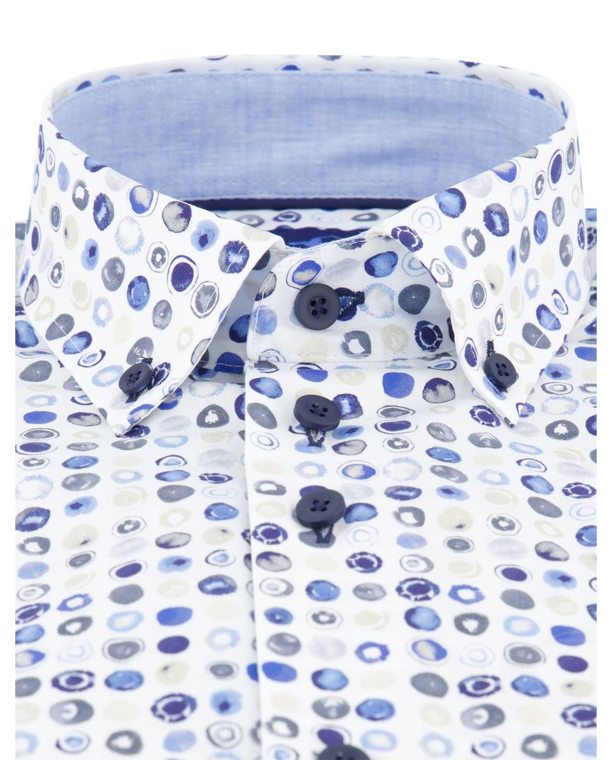 Eden Valley overhemd korte mouw Regular Fit blauw geprint