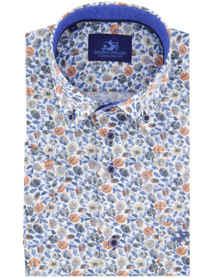 Eden Valley overhemd korte mouw bloemen print borstzak