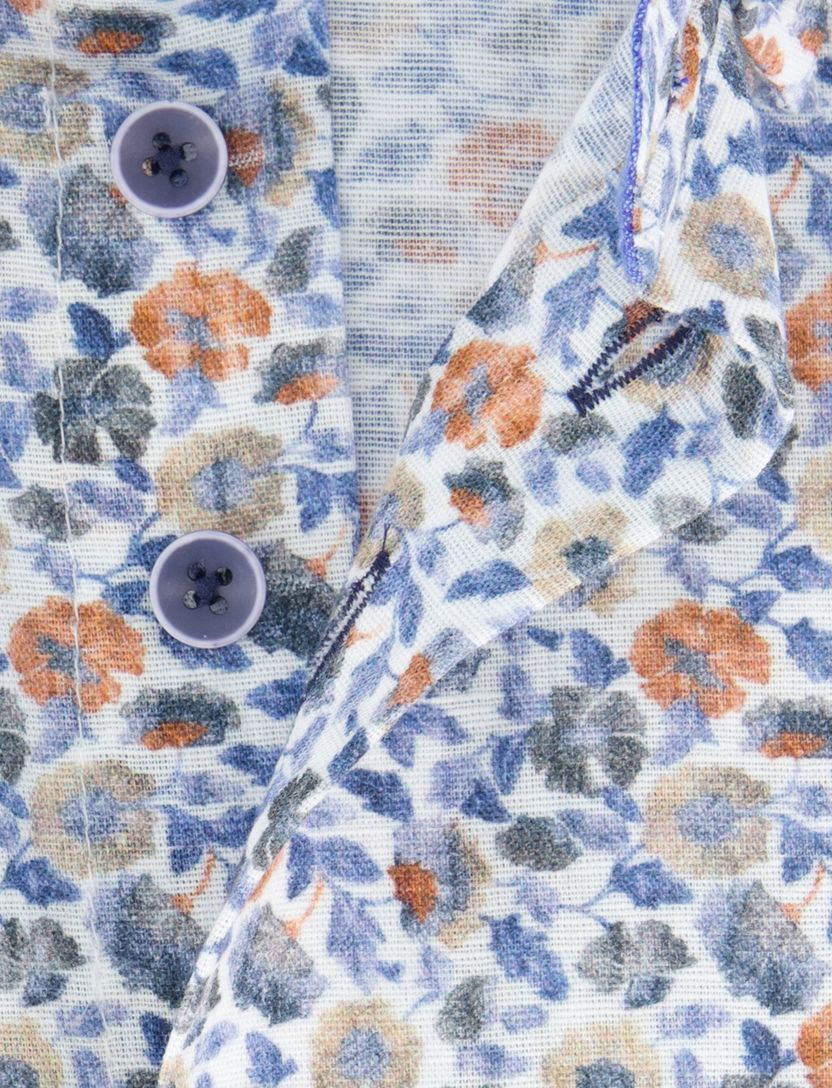 Eden Valley overhemd korte mouw bloemen print borstzak