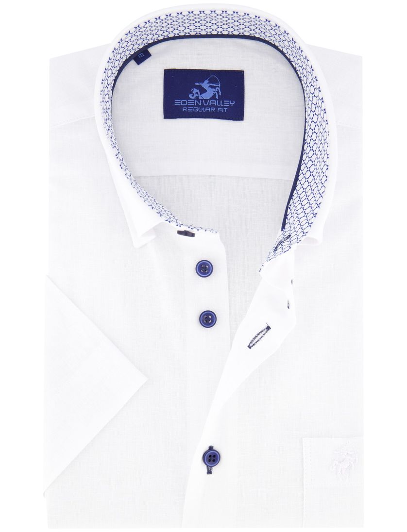 Eden Valley overhemd wit regular fit korte mouw katoen