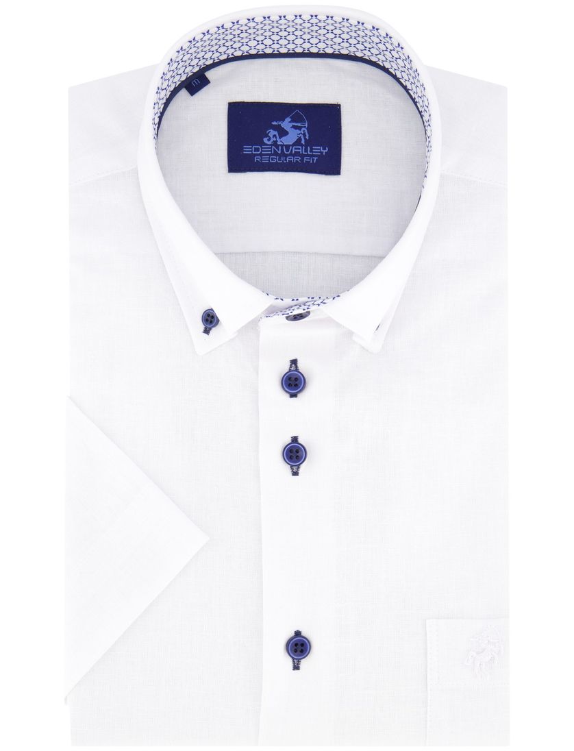 Eden Valley overhemd wit regular fit korte mouw katoen