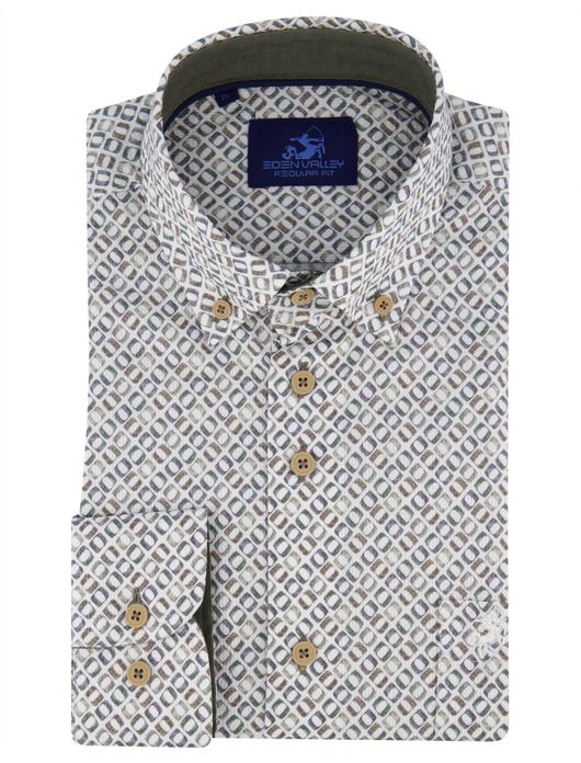 Eden Valley overhemd geprint groen