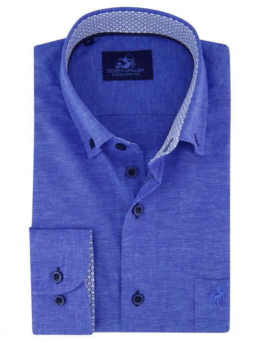 Eden Valley overhemd blauw gemeleerd