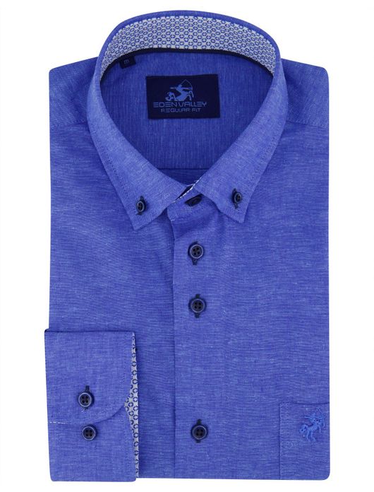Eden Valley overhemd blauw gemeleerd