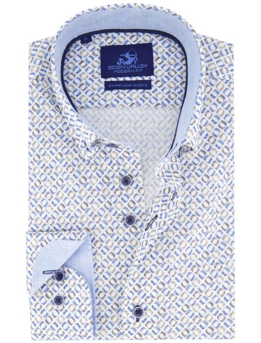 Eden Valley overhemd extra lang wit geprint