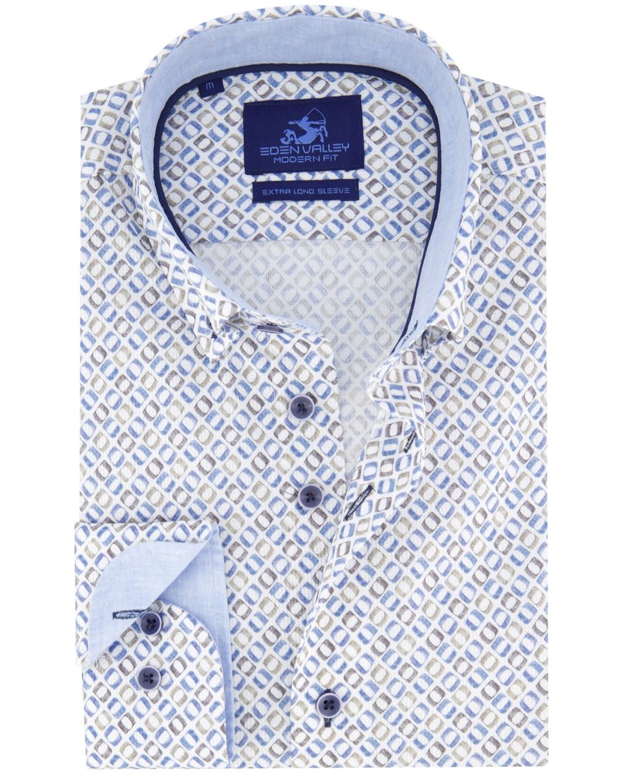 Eden Valley overhemd extra lang wit geprint