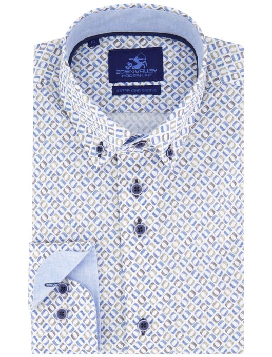 Eden Valley overhemd extra lang wit geprint