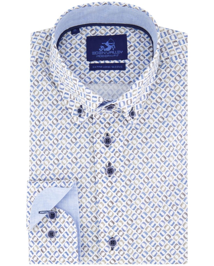 Eden Valley overhemd extra lang wit geprint