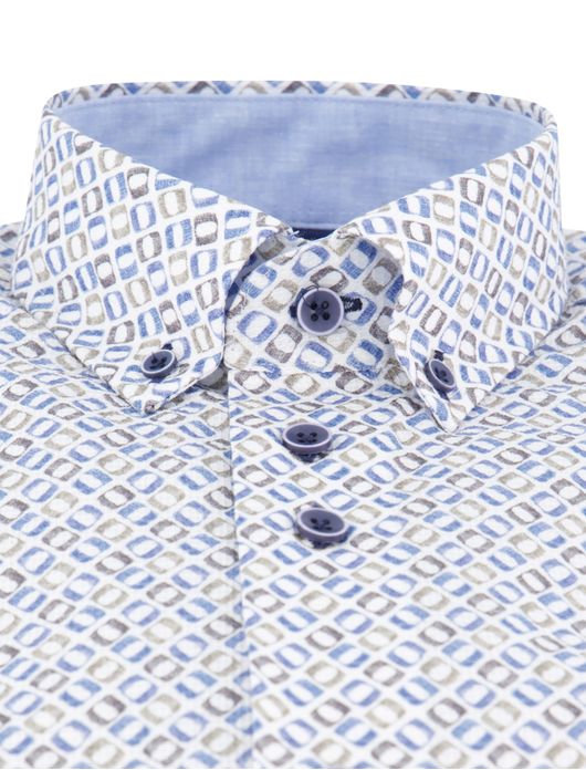 Eden Valley overhemd extra lang wit geprint