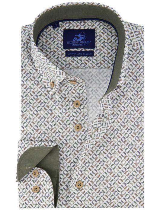 Eden Valley overhemd extra lang grijs groen