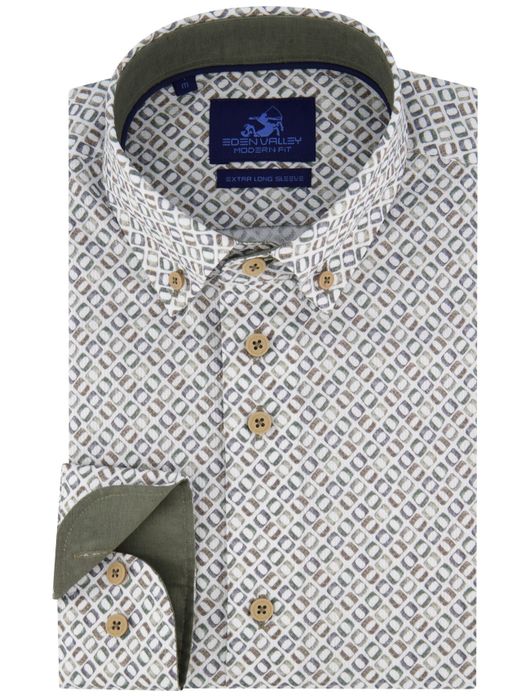 Eden Valley overhemd extra lang grijs groen