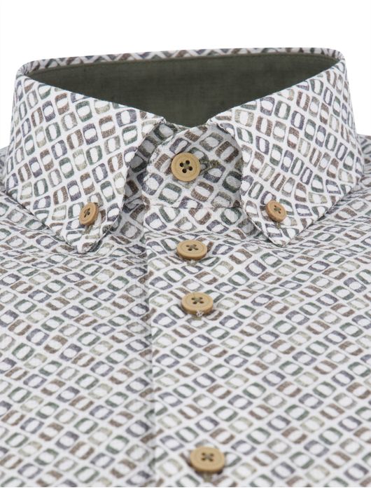 Eden Valley overhemd extra lang grijs groen
