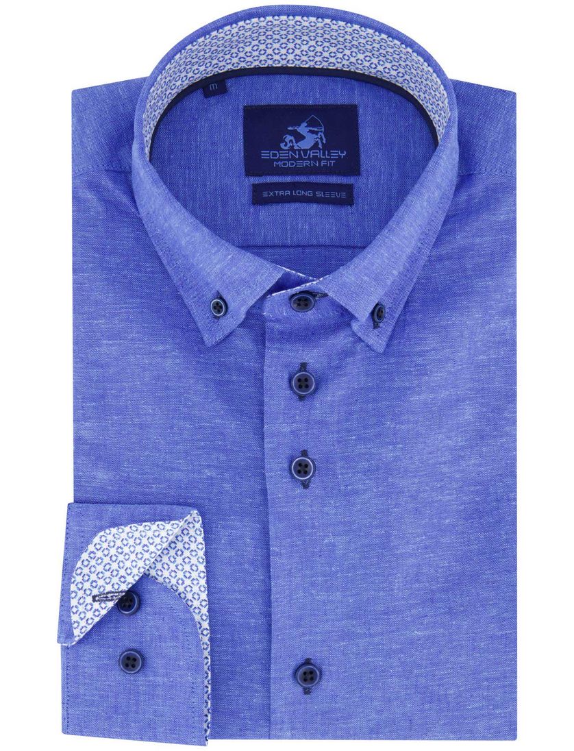 Eden Valley overhemd blauw linnen ml7