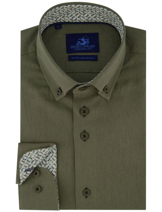 Eden Valley overhemd extra lang groen