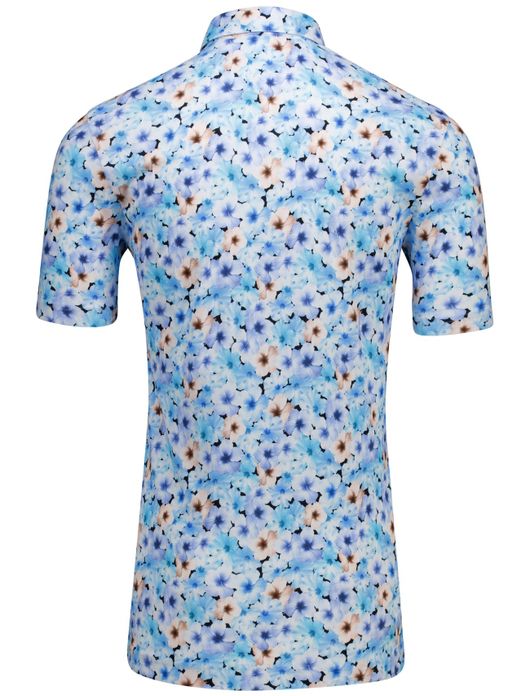 Eden Valley polo extra lang modern fit blauw