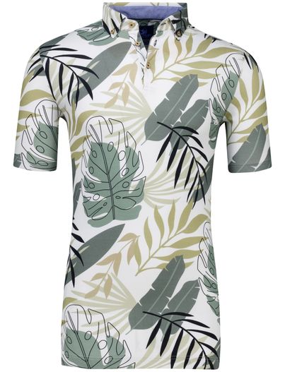 Eden Valley katoenen Eden Valley polo extra lang korte mouwen bladeren