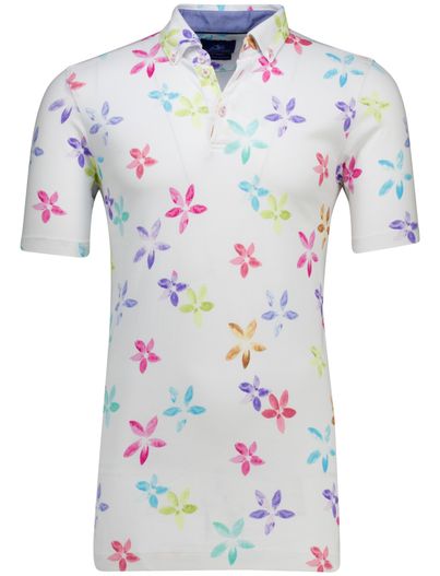 Eden Valley katoenen Eden Valley polo extra lang normale fit wit print