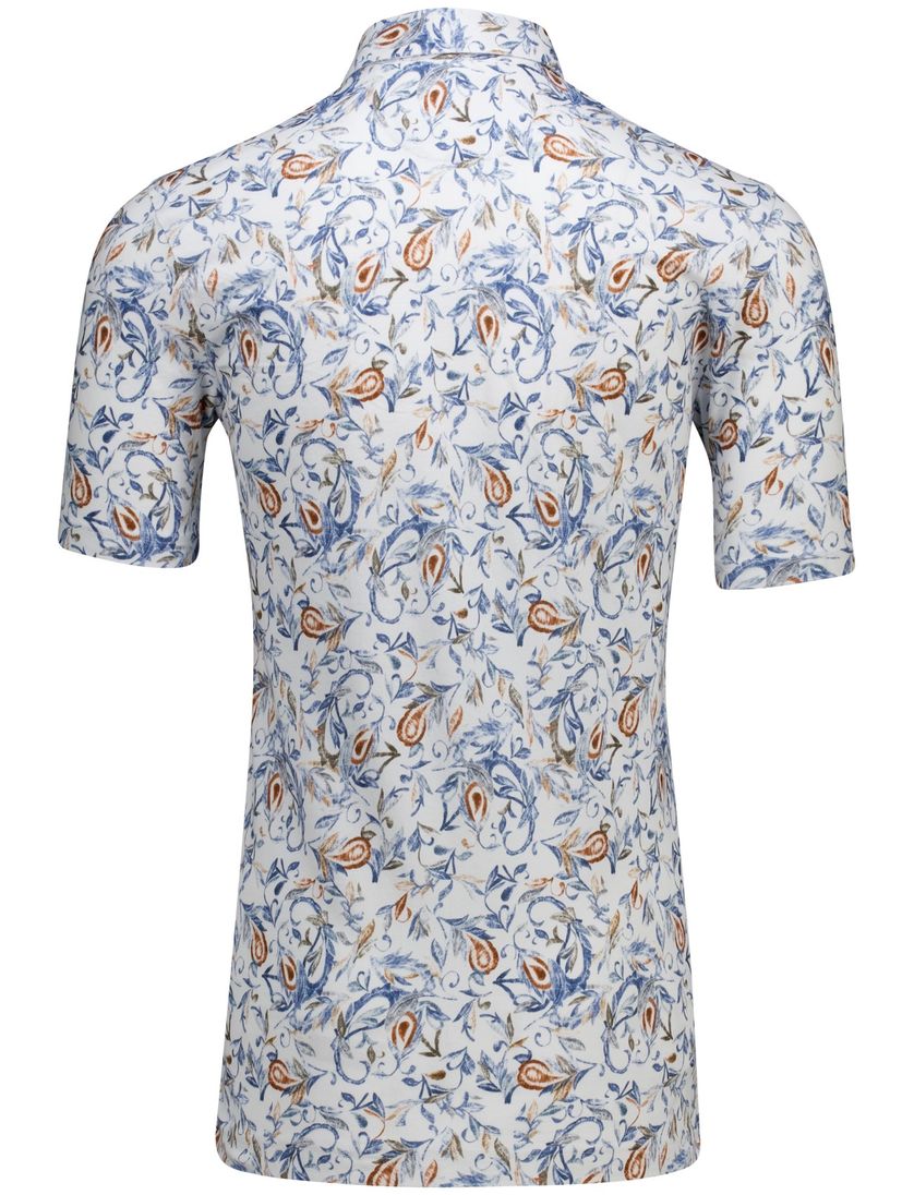 Eden Valley polo extra lang normale fit wit print katoen