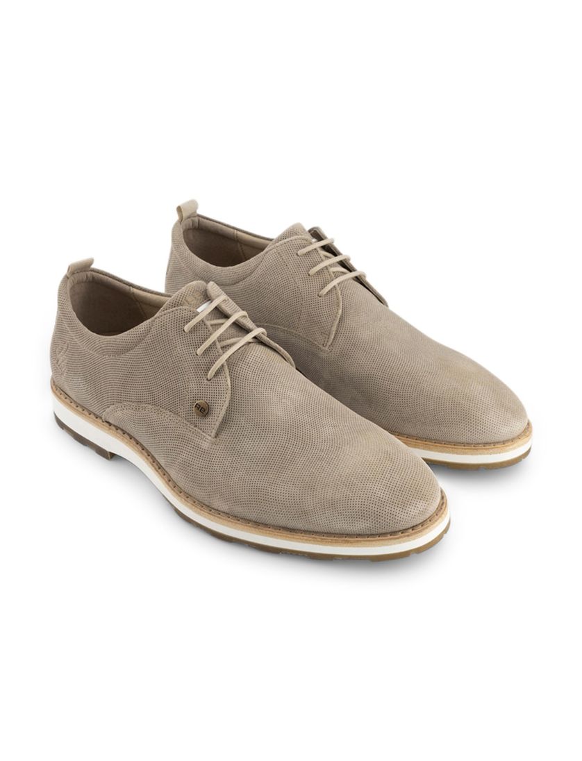 Rehab sneakers leer effen beige