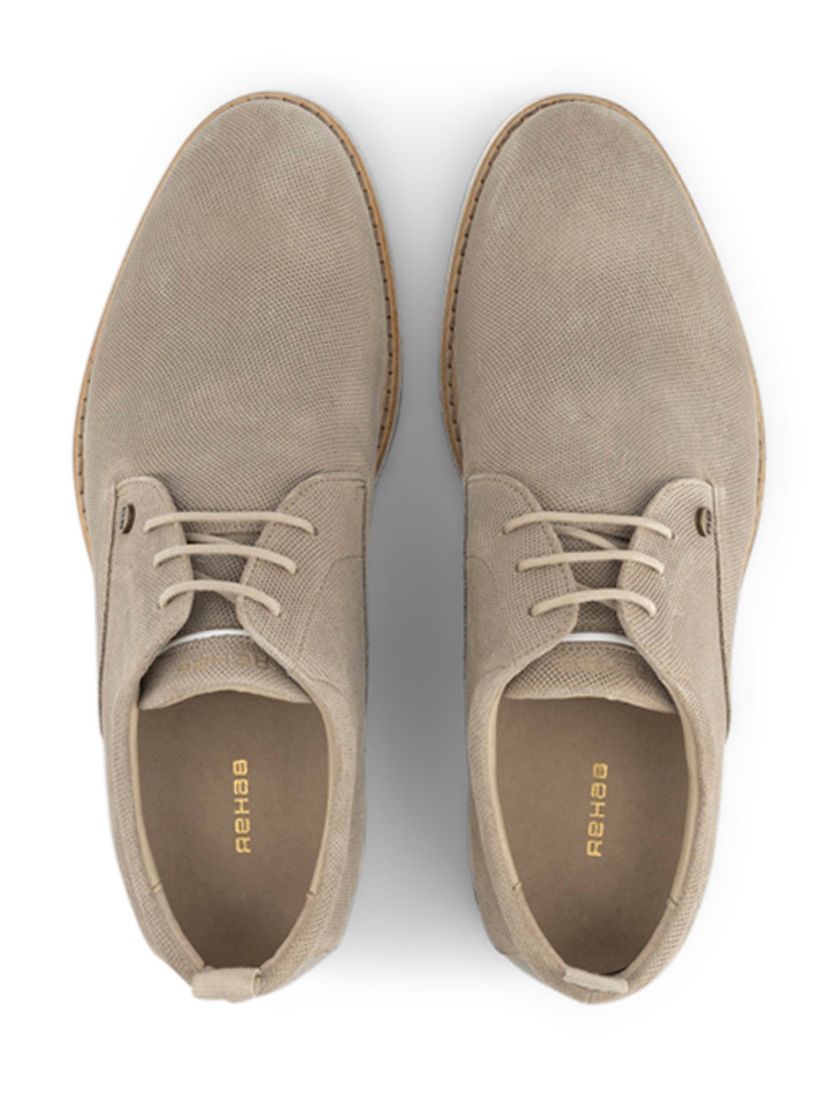 Rehab sneakers leer effen beige