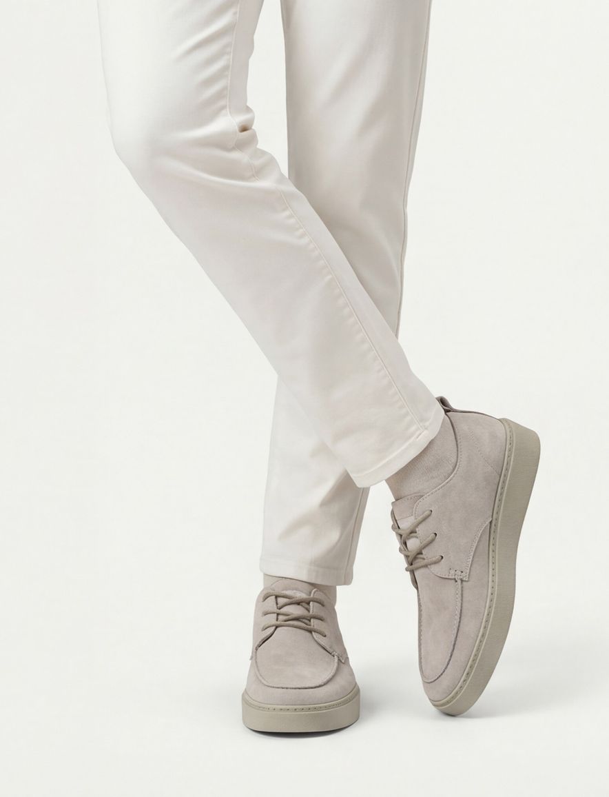 Rehab sneakers creme leer en rubber OZZY effen
