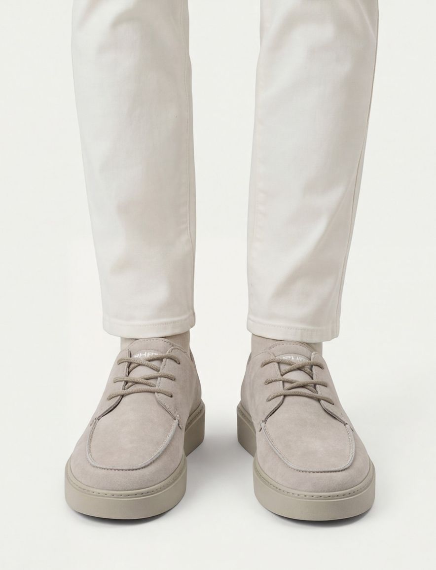 Rehab sneakers creme leer en rubber OZZY effen