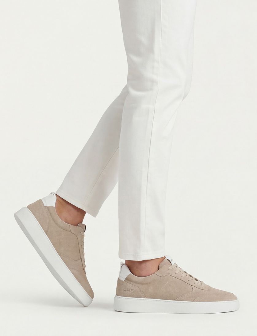 Rehab lage sneakers beige effen