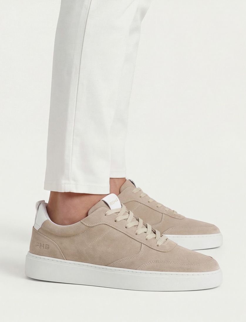 Rehab lage sneakers beige effen