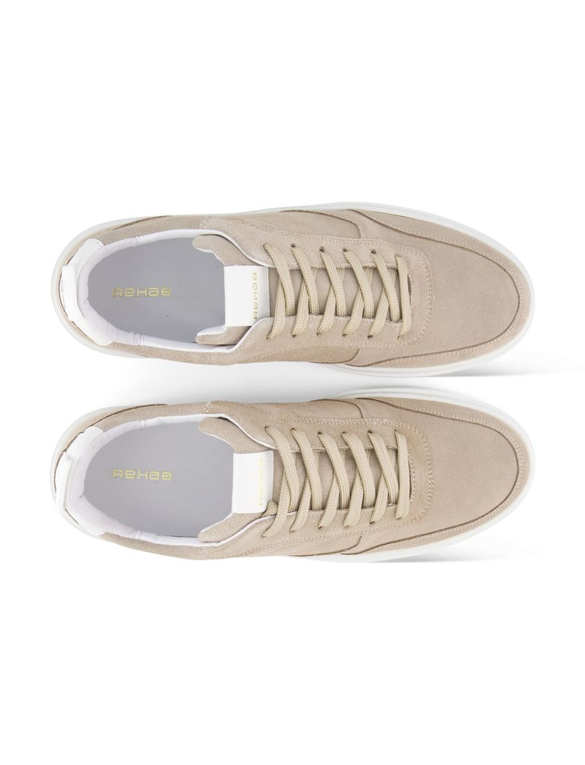 Rehab lage sneakers beige effen