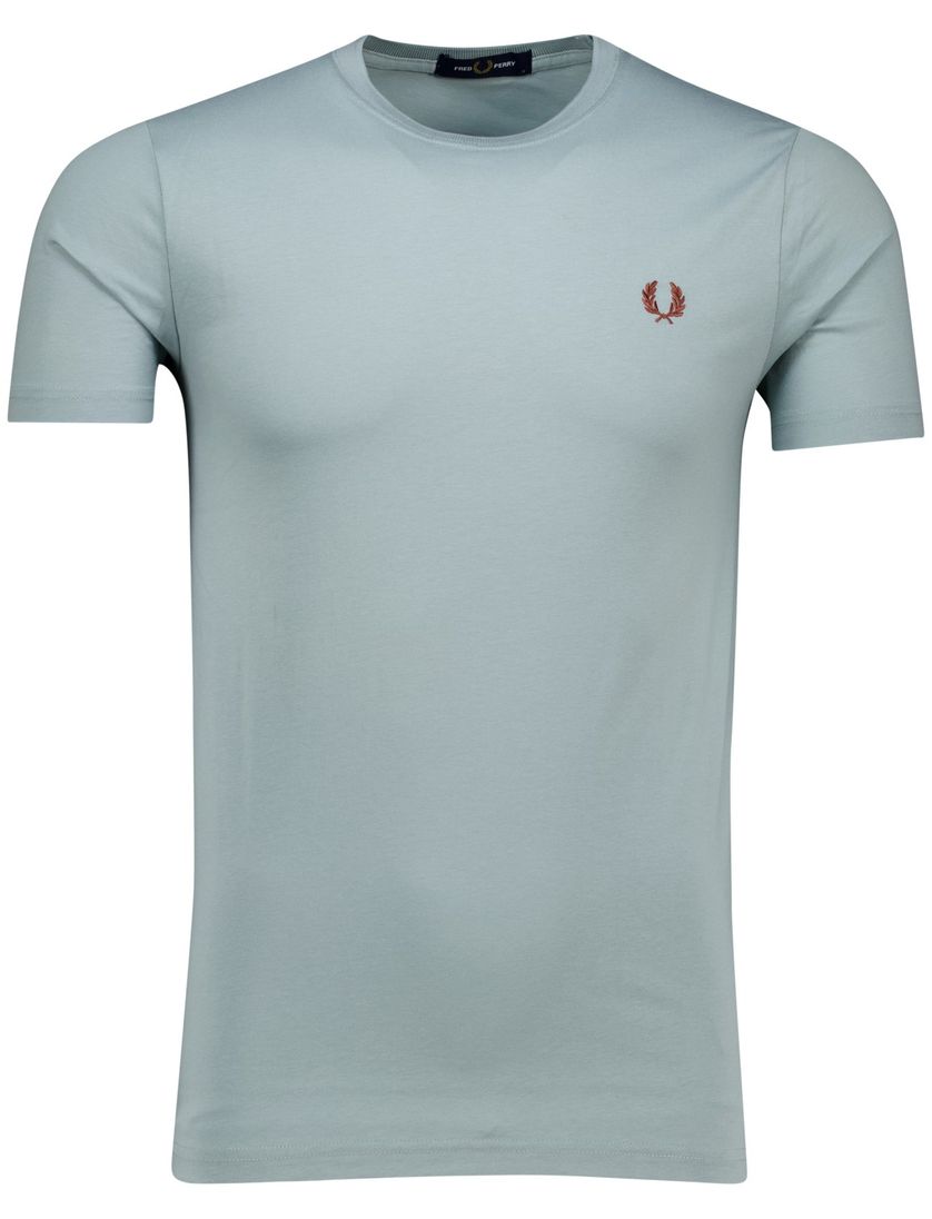 katoenen Fred Perry T-shirt blauw effen normale fit