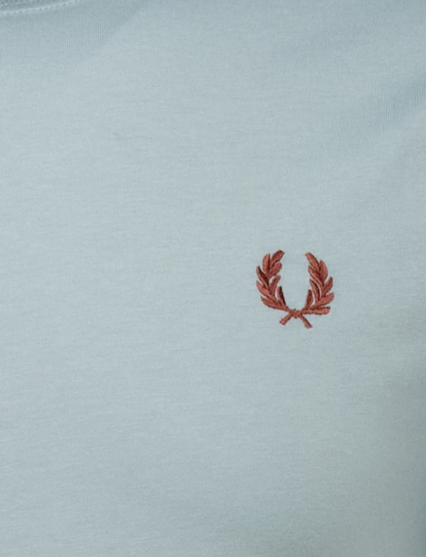 katoenen Fred Perry T-shirt blauw effen normale fit