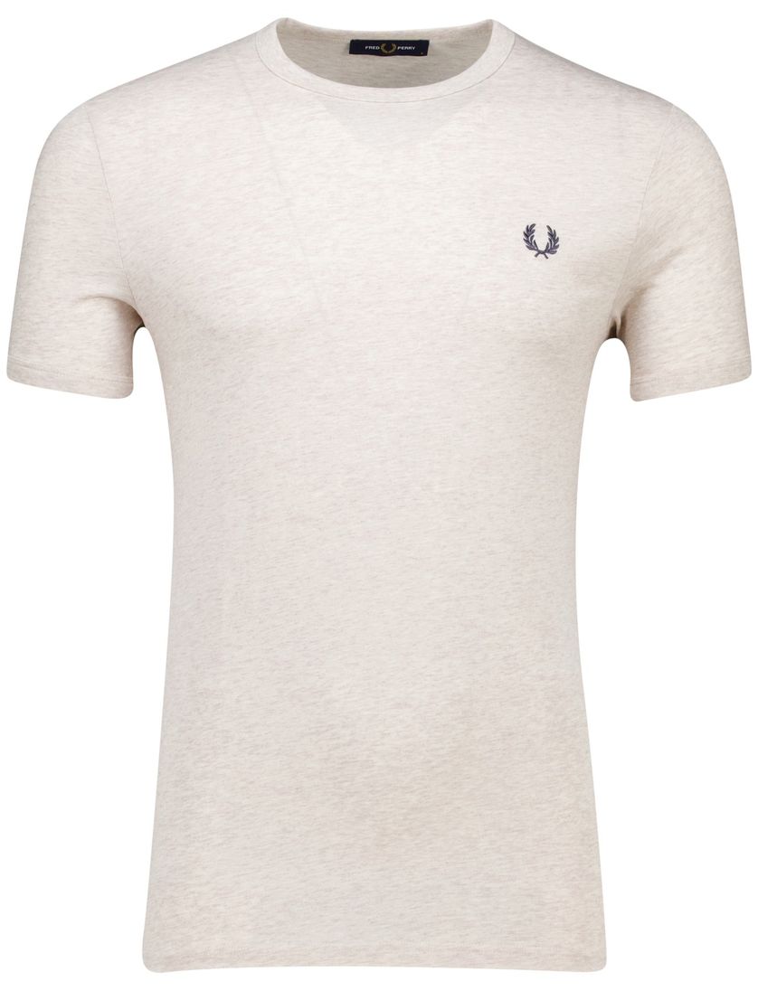 Fred Perry ringer t-shirt lichtbeige gemêleerd