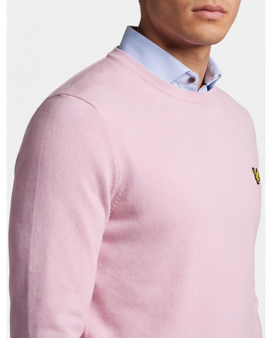 Lyle & Scott trui roze gele vogel ronde-hals