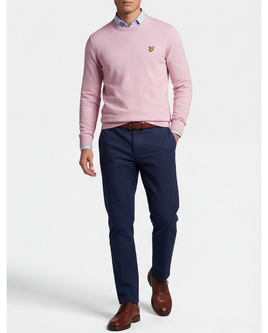 Lyle & Scott trui roze gele vogel ronde-hals