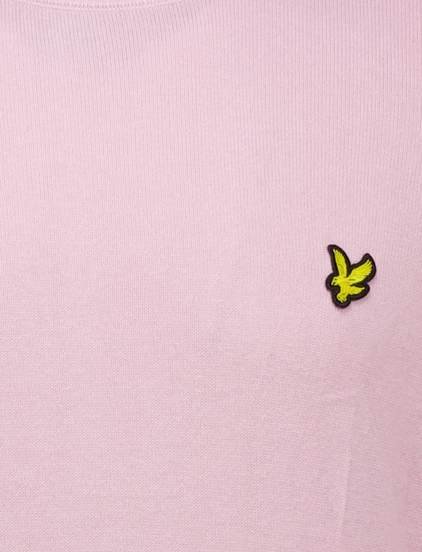 Lyle & Scott trui roze gele vogel effen