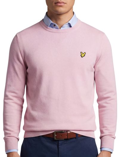 Gant Lyle & Scott trui roze gele vogel effen