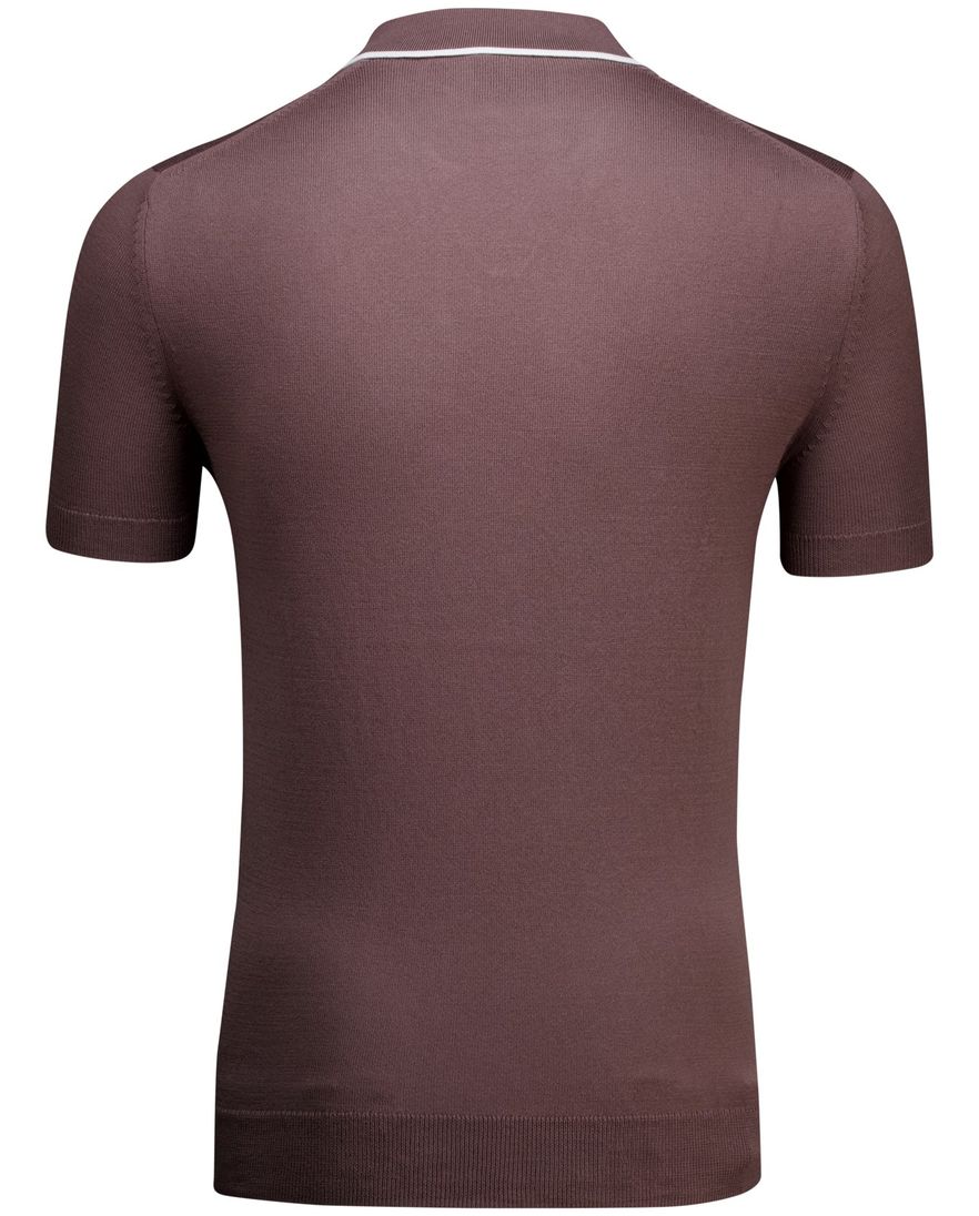 Lyle & Scott tipped knitted open collar polo shirt bruin